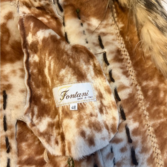 De Nicola Pelliccerice  tan, shearling genuine, vintage Fur Women's Coat Italy - Picture 4 of 12